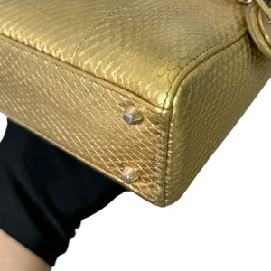 Lady Dior Mini Python Quilted Gold GHW
