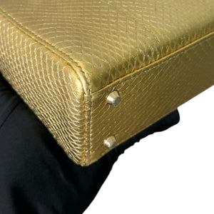Lady Dior Mini Python Quilted Gold GHW