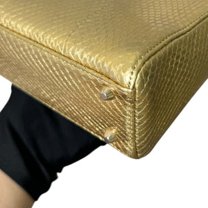 Lady Dior Mini Python Quilted Gold GHW