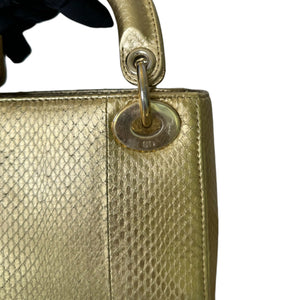 Lady Dior Mini Python Quilted Gold GHW