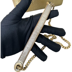 Lady Dior Mini Python Quilted Gold GHW
