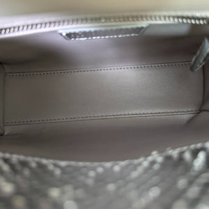Lady Dior Mini Metallic Python Silver SHW