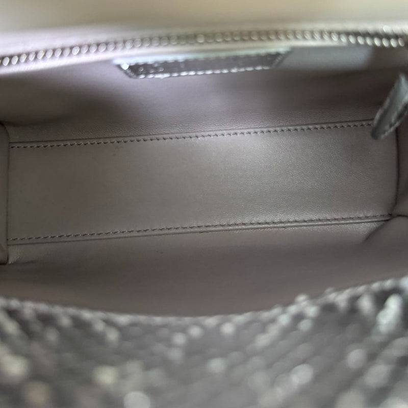 Lady Dior Mini Metallic Python Silver SHW