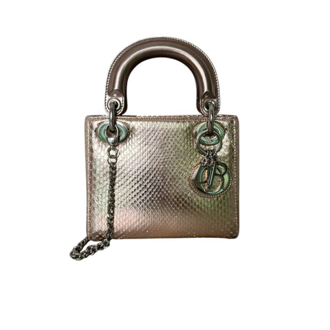 Top Handle Rectangular Flap Mini Rainbow Lambskin Pink Multicolor GHW