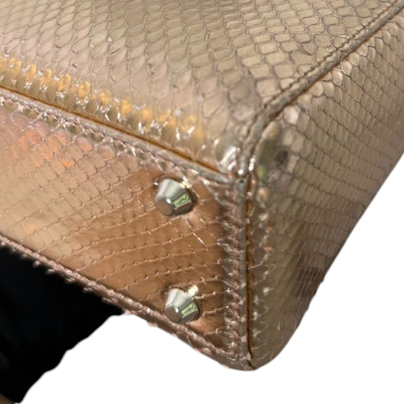 Lady Dior Mini Metallic Python Pink SHW