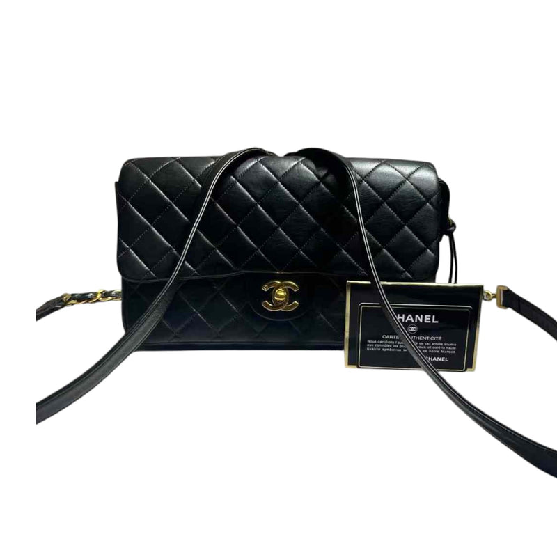 Vintage Flap Backpack Medium Lambskin Black GHW