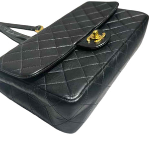 Vintage Flap Backpack Medium Lambskin Black GHW