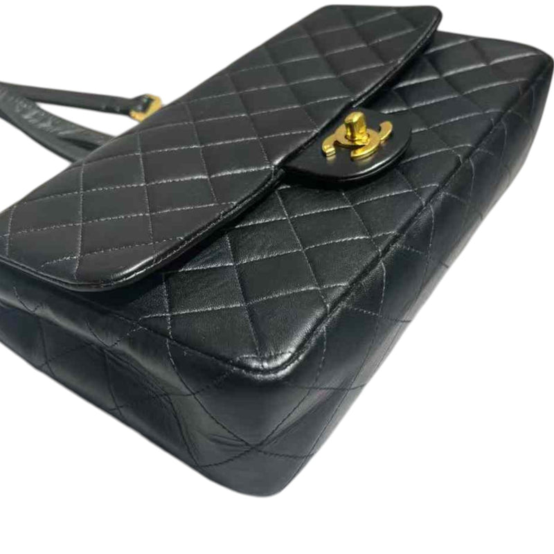 Vintage Flap Backpack Medium Lambskin Black GHW