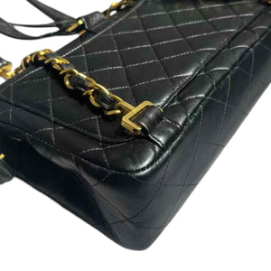 Vintage Flap Backpack Medium Lambskin Black GHW