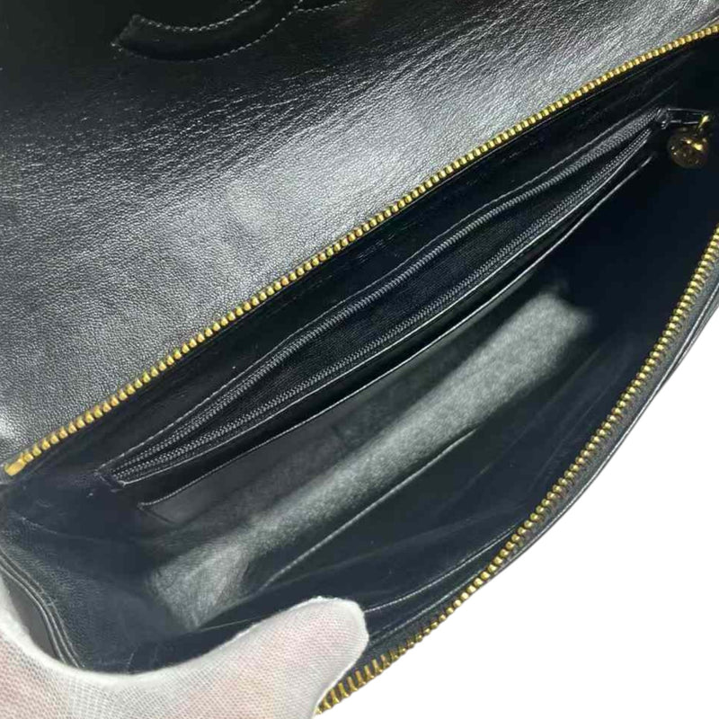 Vintage Flap Backpack Medium Lambskin Black GHW