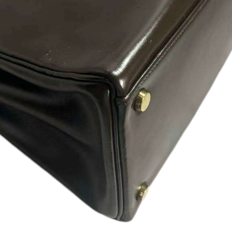 Vintage Kelly Retourne 28 Box Calfskin Chocolate GHW