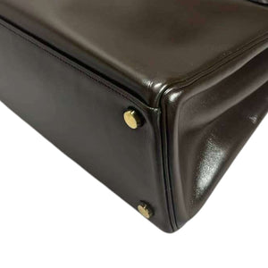 Vintage Kelly Retourne 28 Box Calfskin Chocolate GHW