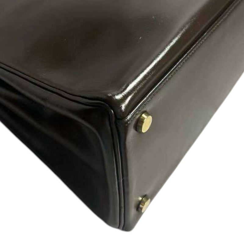 Vintage Kelly Retourne 28 Box Calfskin Chocolate GHW