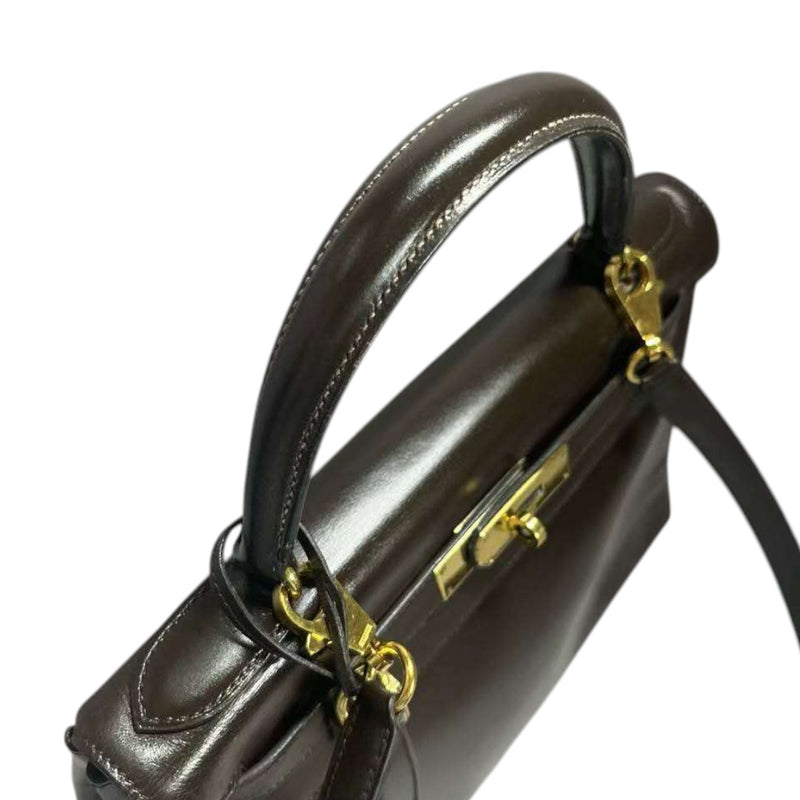 Vintage Kelly Retourne 28 Box Calfskin Chocolate GHW