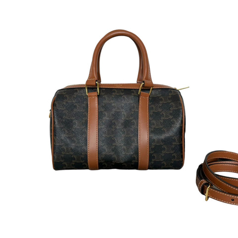 Zucca Embossed Leather Satchel White
