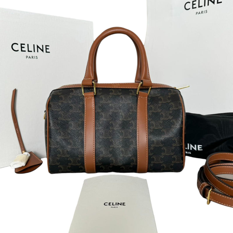 Boston Triomphe Canvas Calfskin Tan GHW
