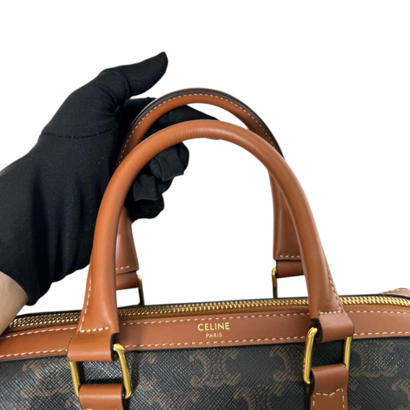 Boston Triomphe Canvas Calfskin Tan GHW