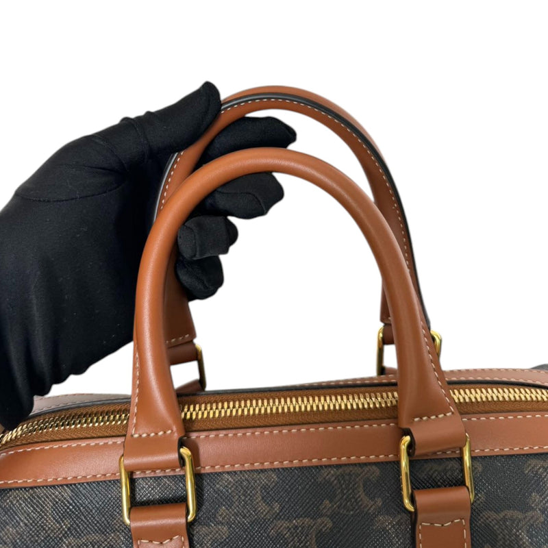 Boston Triomphe Canvas Calfskin Tan GHW