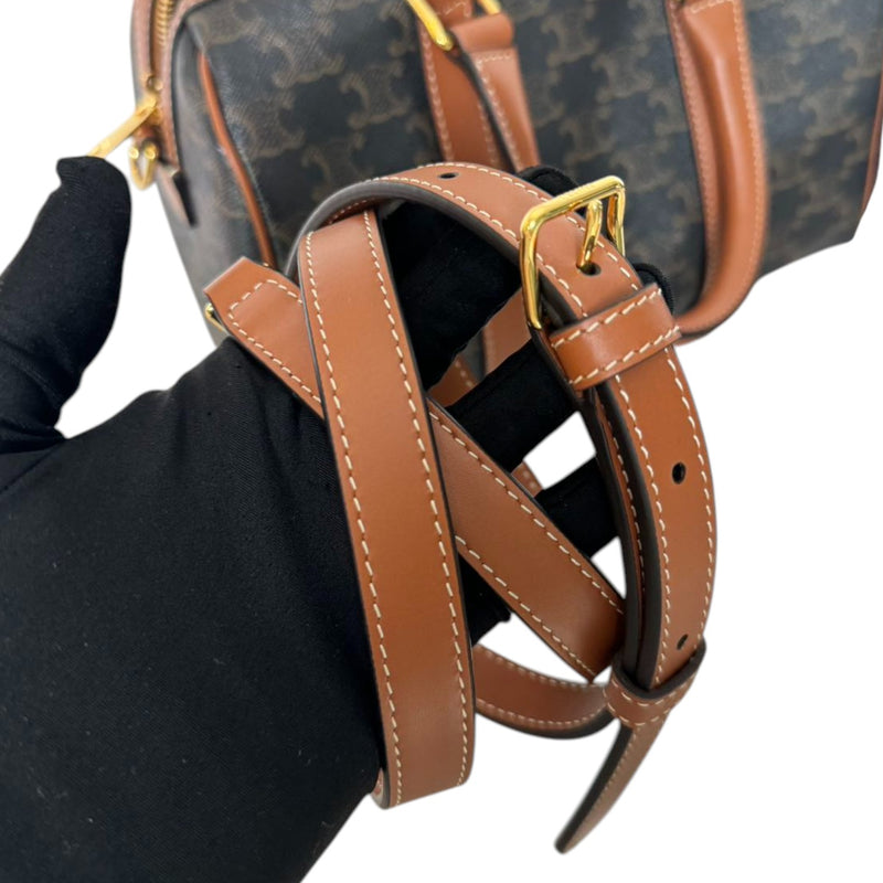 Boston Triomphe Canvas Calfskin Tan GHW