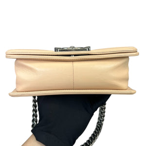 LeBoy Flap Small Calfskin Lizard Nude Beige RHW