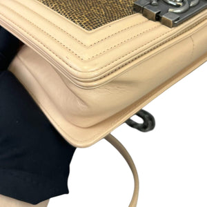 LeBoy Flap Small Calfskin Lizard Nude Beige RHW