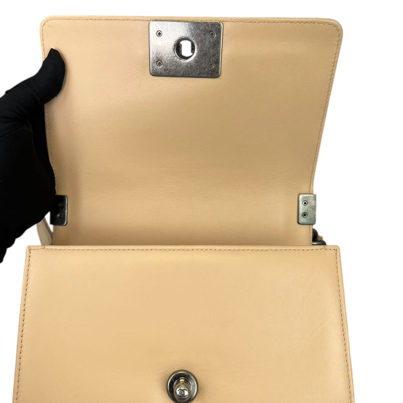 LeBoy Flap Small Calfskin Lizard Nude Beige RHW