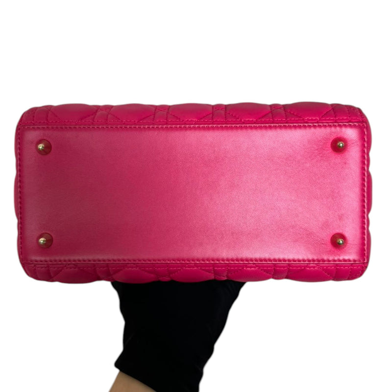 Lady Dior Medium Lambskin Quilted Pink GHW