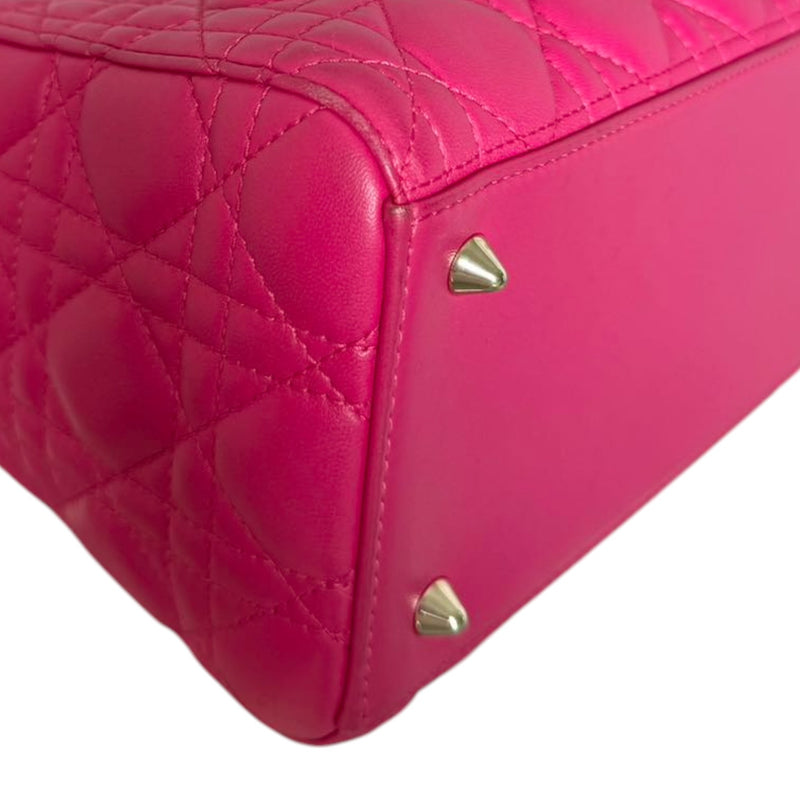 Lady Dior Medium Lambskin Quilted Pink GHW