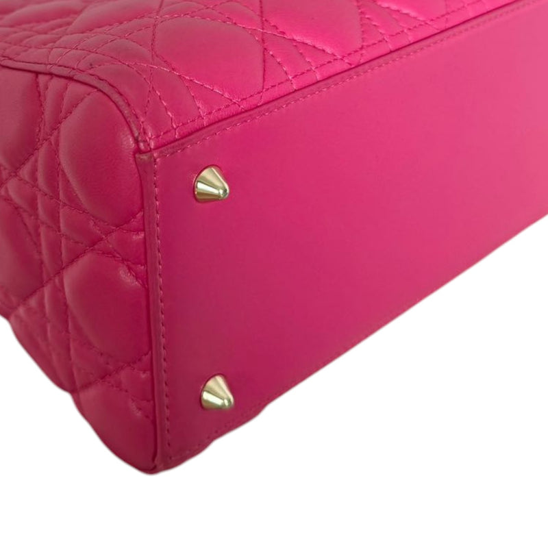 Lady Dior Medium Lambskin Quilted Pink GHW