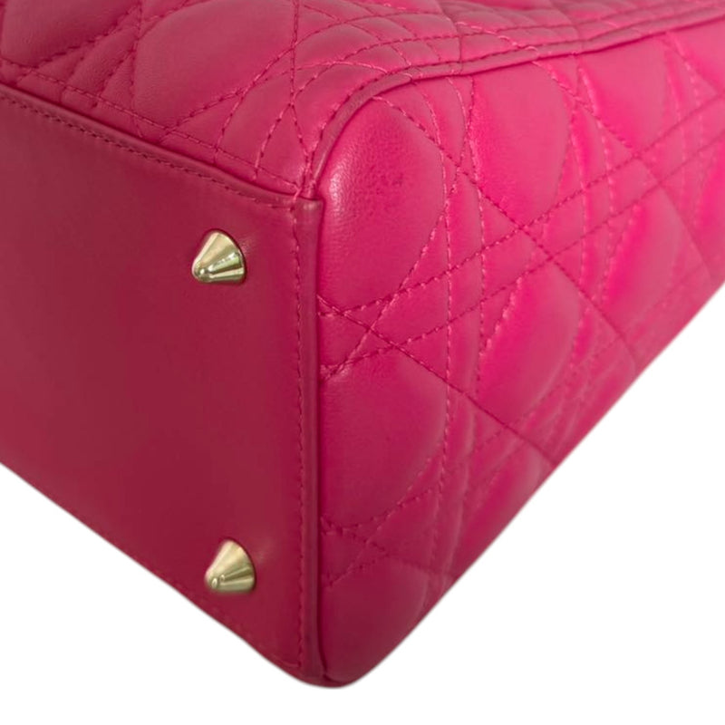 Lady Dior Medium Lambskin Quilted Pink GHW
