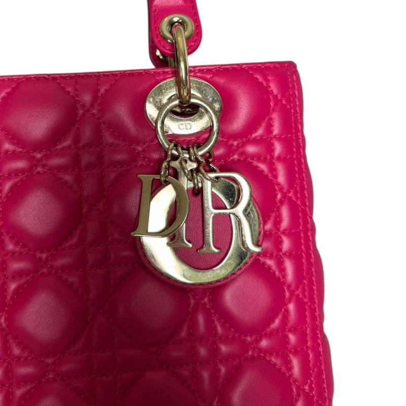 Lady Dior Medium Lambskin Quilted Pink GHW