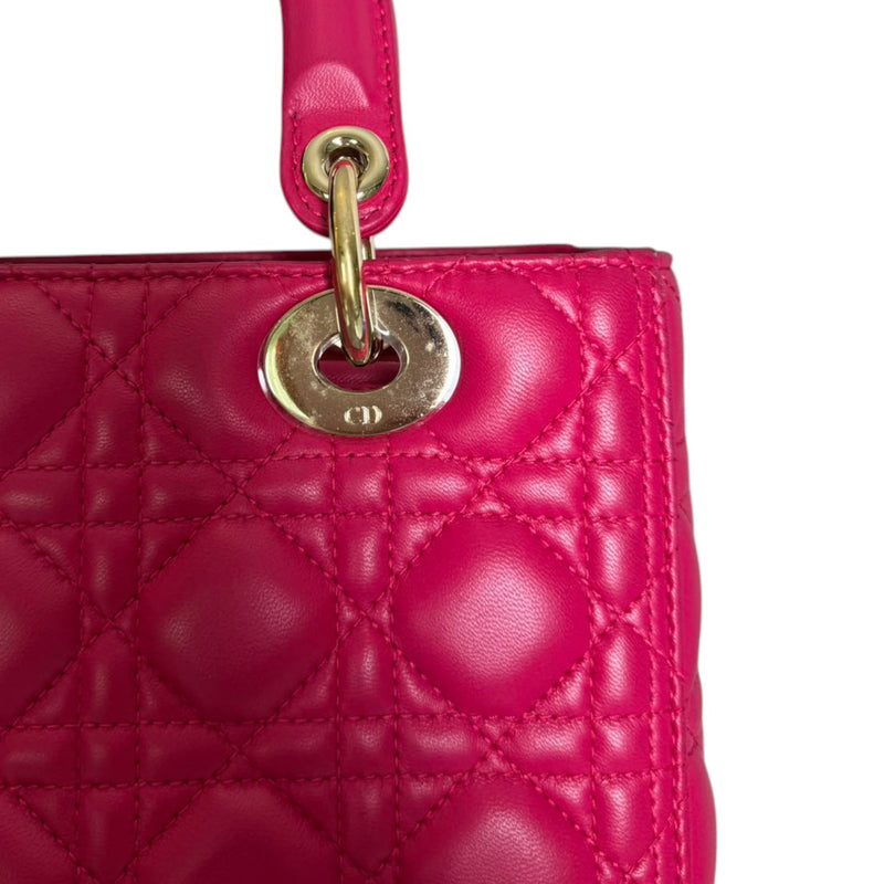 Lady Dior Medium Lambskin Quilted Pink GHW