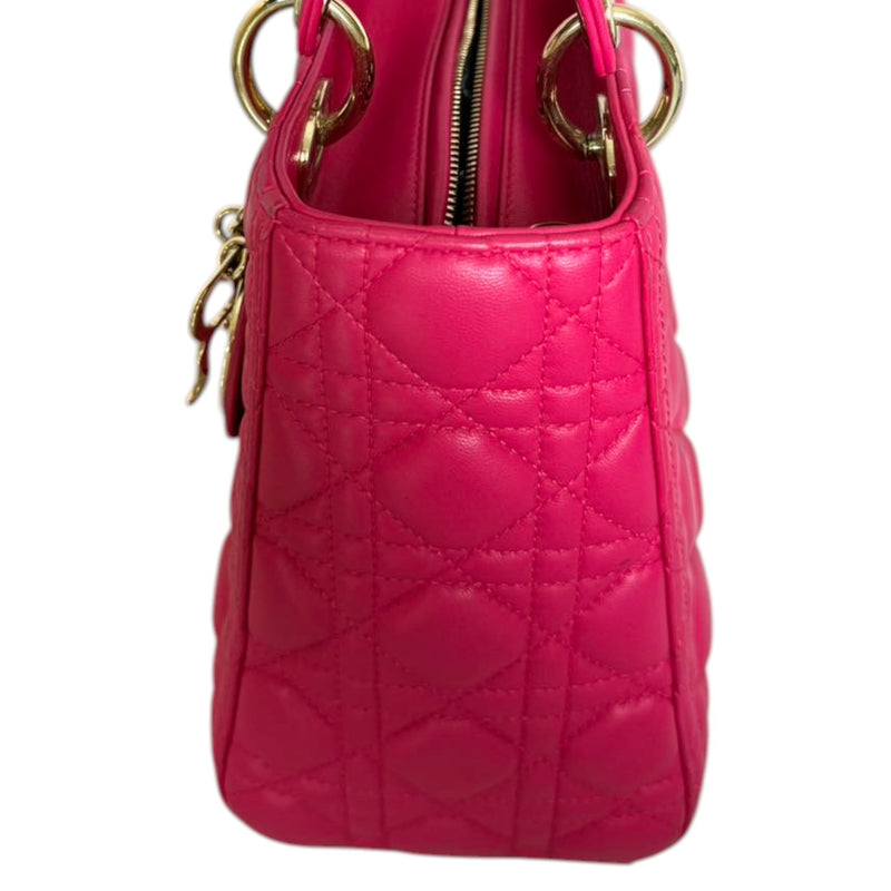 Lady Dior Medium Lambskin Quilted Pink GHW
