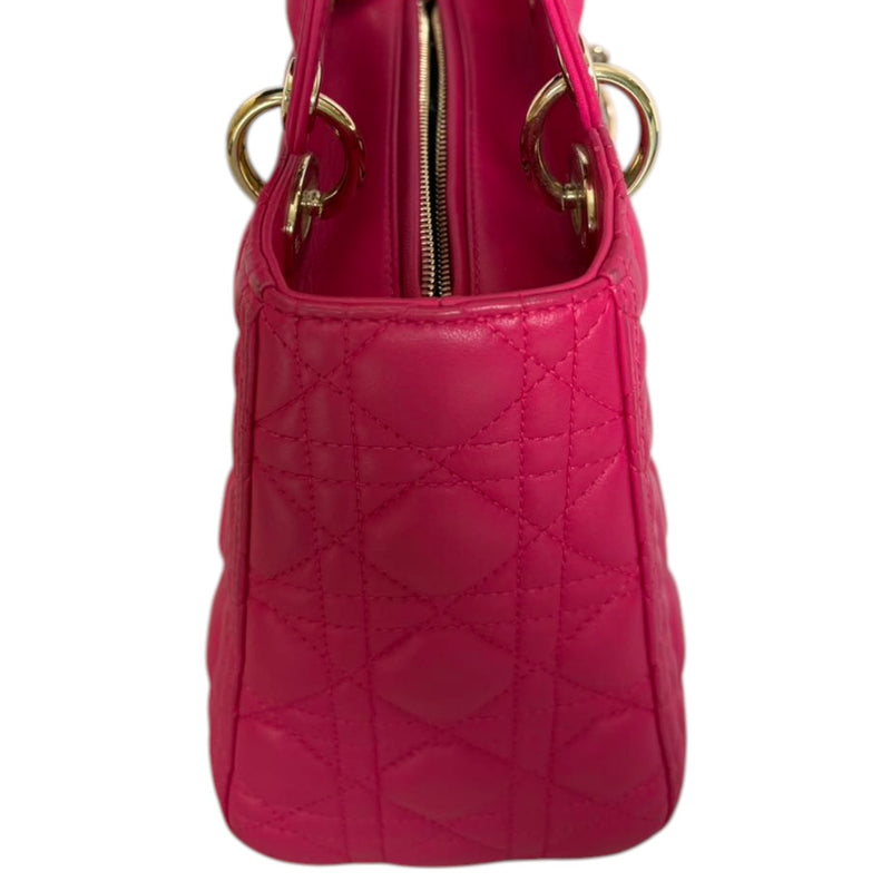 Lady Dior Medium Lambskin Quilted Pink GHW