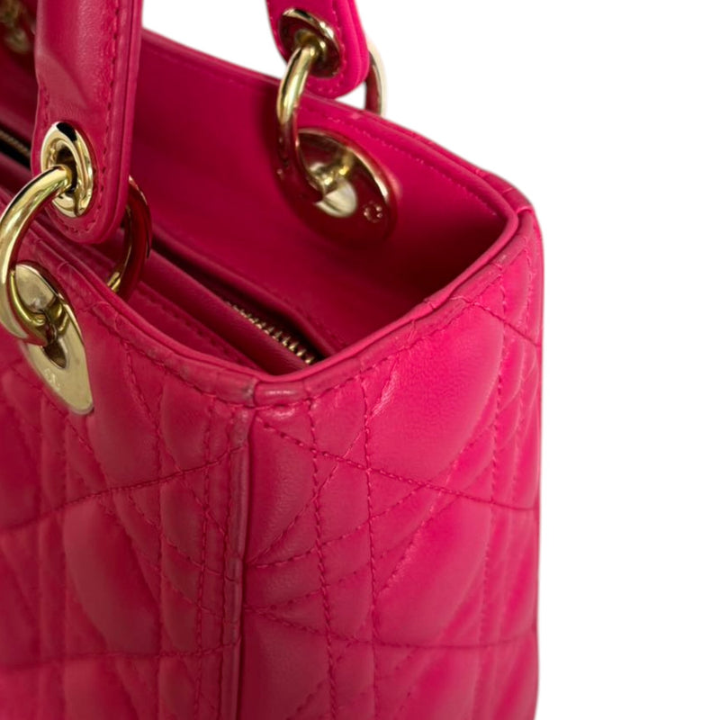 Lady Dior Medium Lambskin Quilted Pink GHW