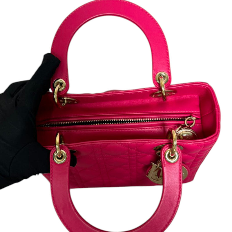 Lady Dior Medium Lambskin Quilted Pink GHW