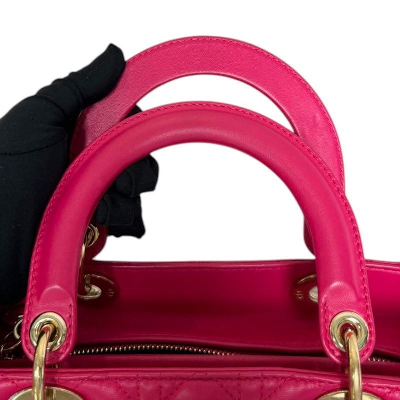 Lady Dior Medium Lambskin Quilted Pink GHW