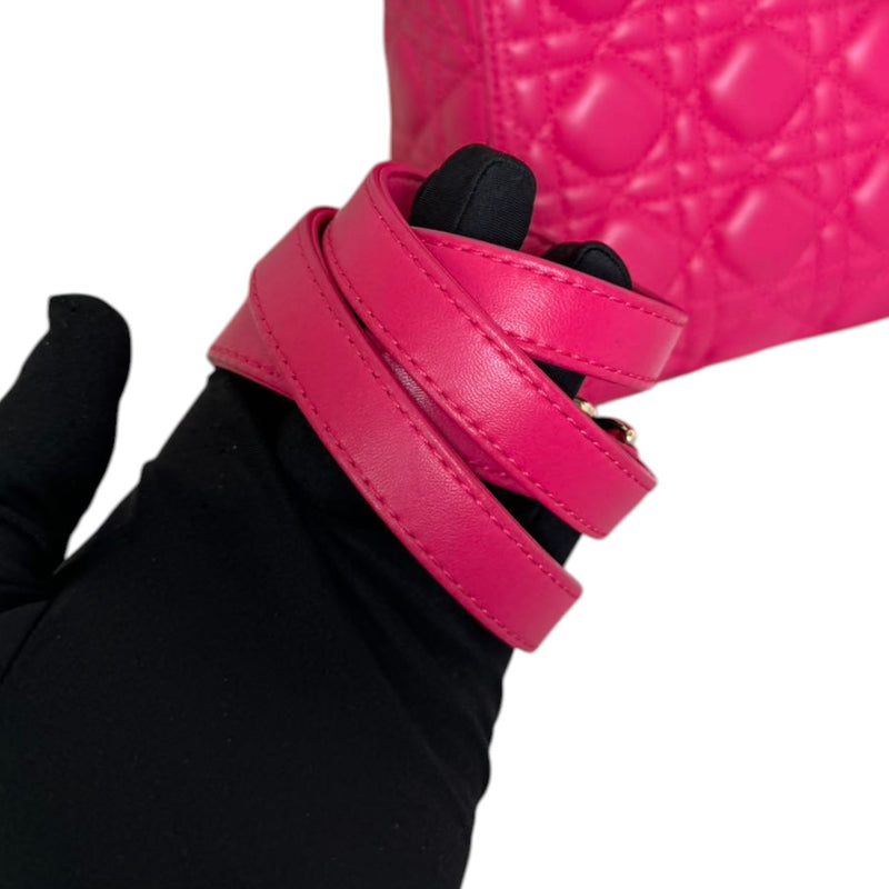 Lady Dior Medium Lambskin Quilted Pink GHW