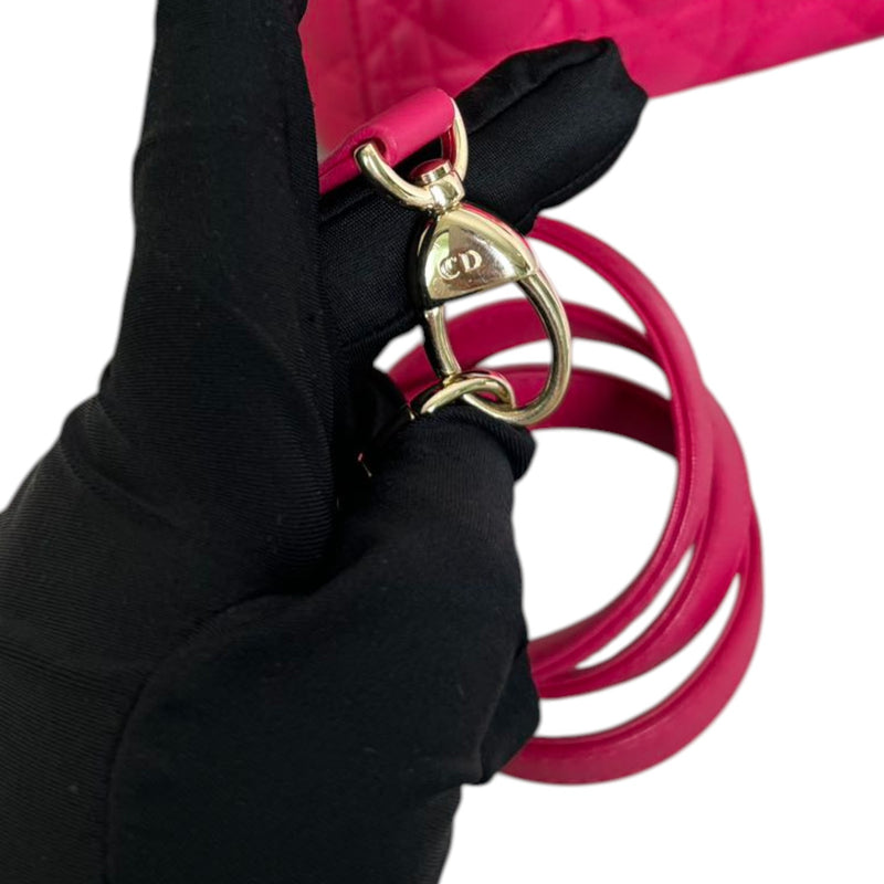 Lady Dior Medium Lambskin Quilted Pink GHW