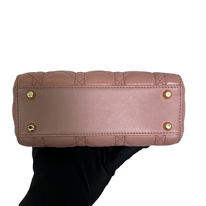 Lady Dior Mini Lambskin Cannage Beige GHW