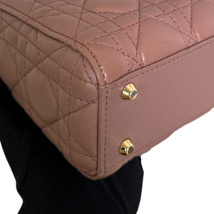 Lady Dior Mini Lambskin Cannage Beige GHW