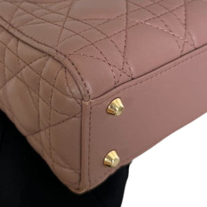 Lady Dior Mini Lambskin Cannage Beige GHW