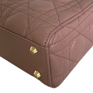 Lady Dior Mini Lambskin Cannage Beige GHW