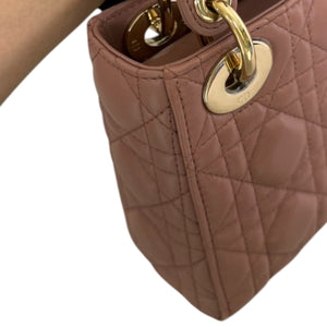 Lady Dior Mini Lambskin Cannage Beige GHW