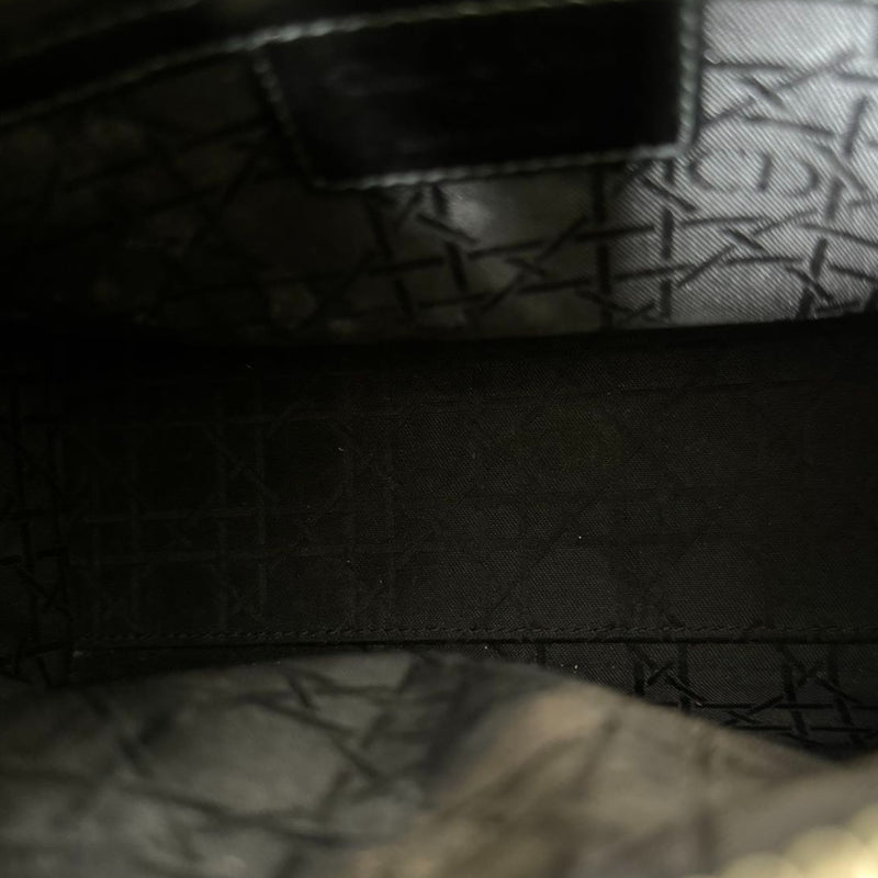 Lady Dior Medium Patent Black Quilted SHW