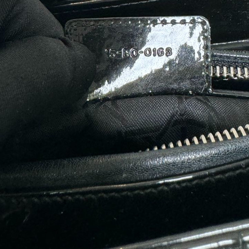 Lady Dior Medium Patent Black Quilted SHW