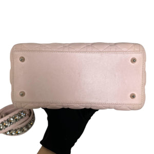 Lady Dior Medium Lambskin Quilted Light Pink SHW