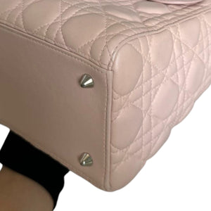 Lady Dior Medium Lambskin Quilted Light Pink SHW