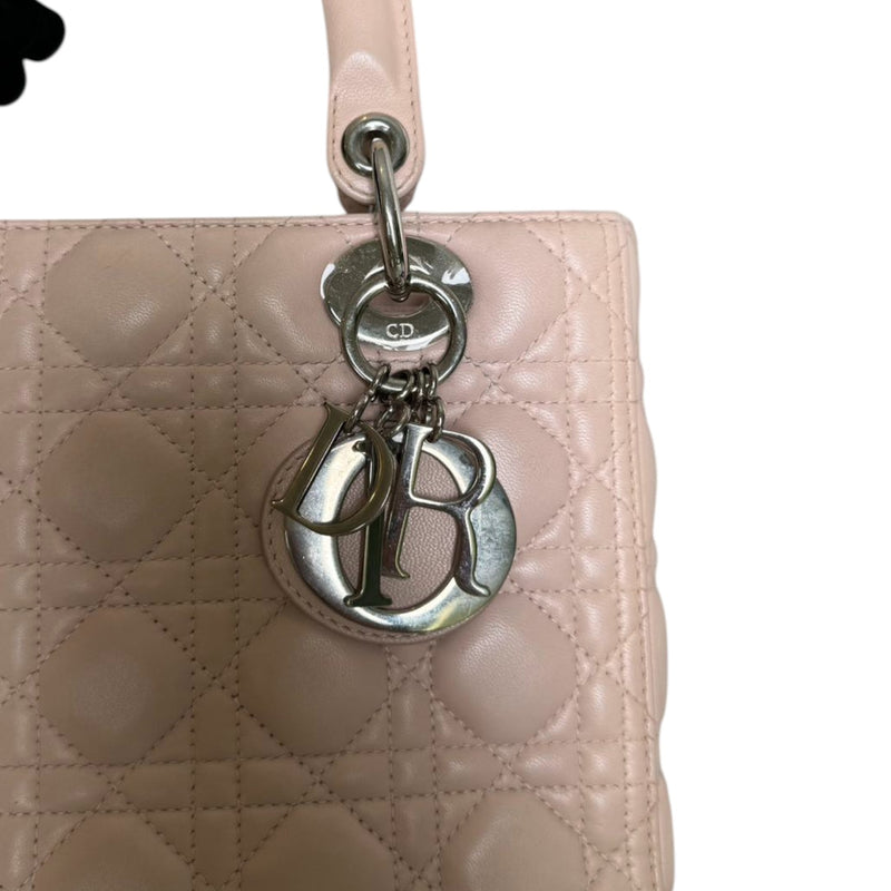 Lady Dior Medium Lambskin Quilted Light Pink SHW