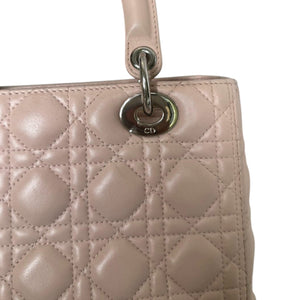 Lady Dior Medium Lambskin Quilted Light Pink SHW